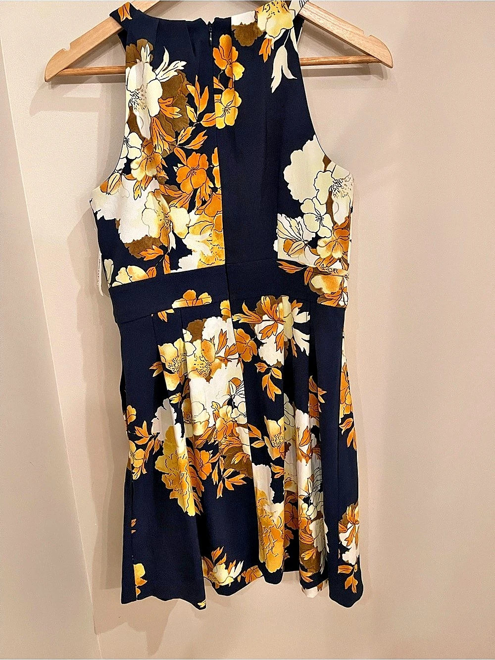 Camilla and Marc Floral Mini Dress in Blue & Orange Size 10 Like New